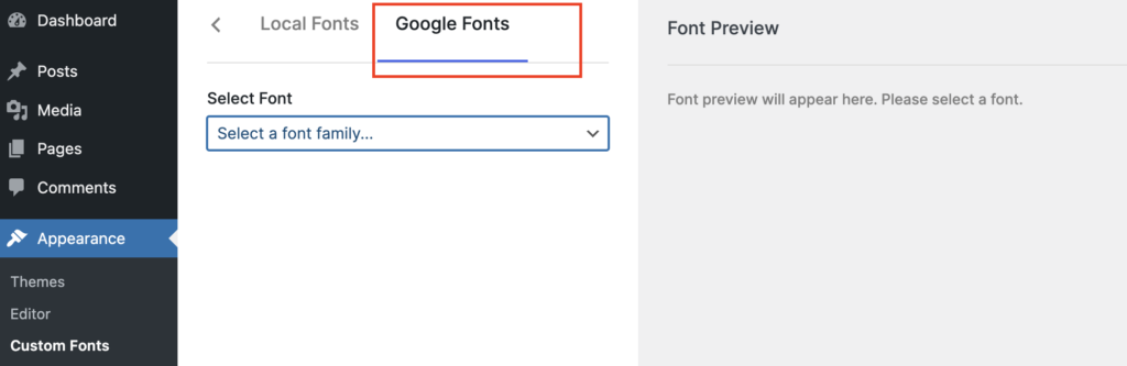 Custom Google Fonts in WordPress